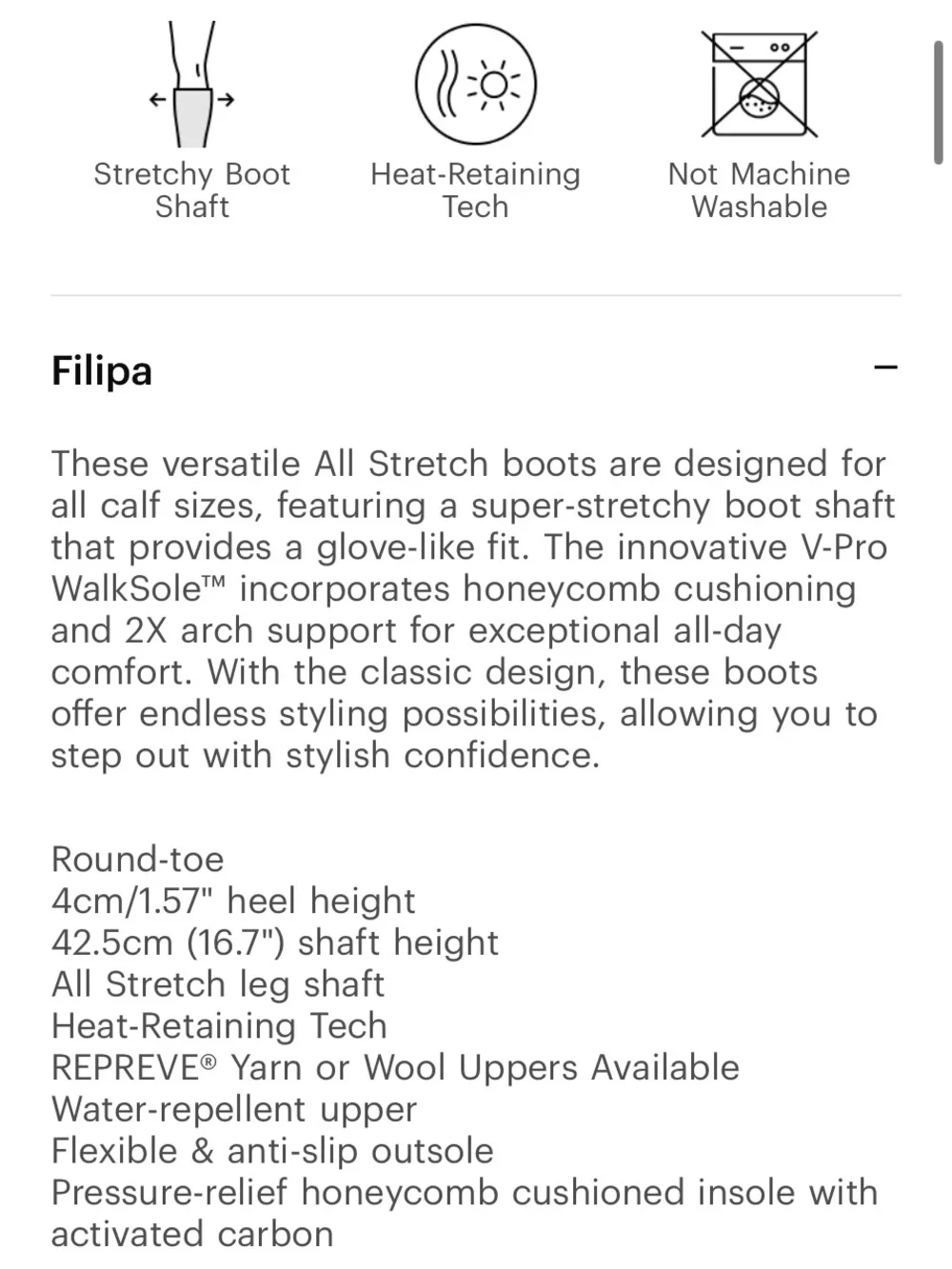 Vivaia Filipa Knee High Boots Chunky Lug Size 7 Gray Water Repellent Stretchy